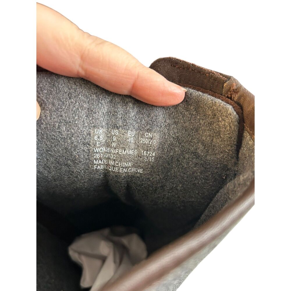 Women's Clarks Knee High Merrian Noble Brown Suede & Wool-Wide Calf  9W - Picture 6 of 8